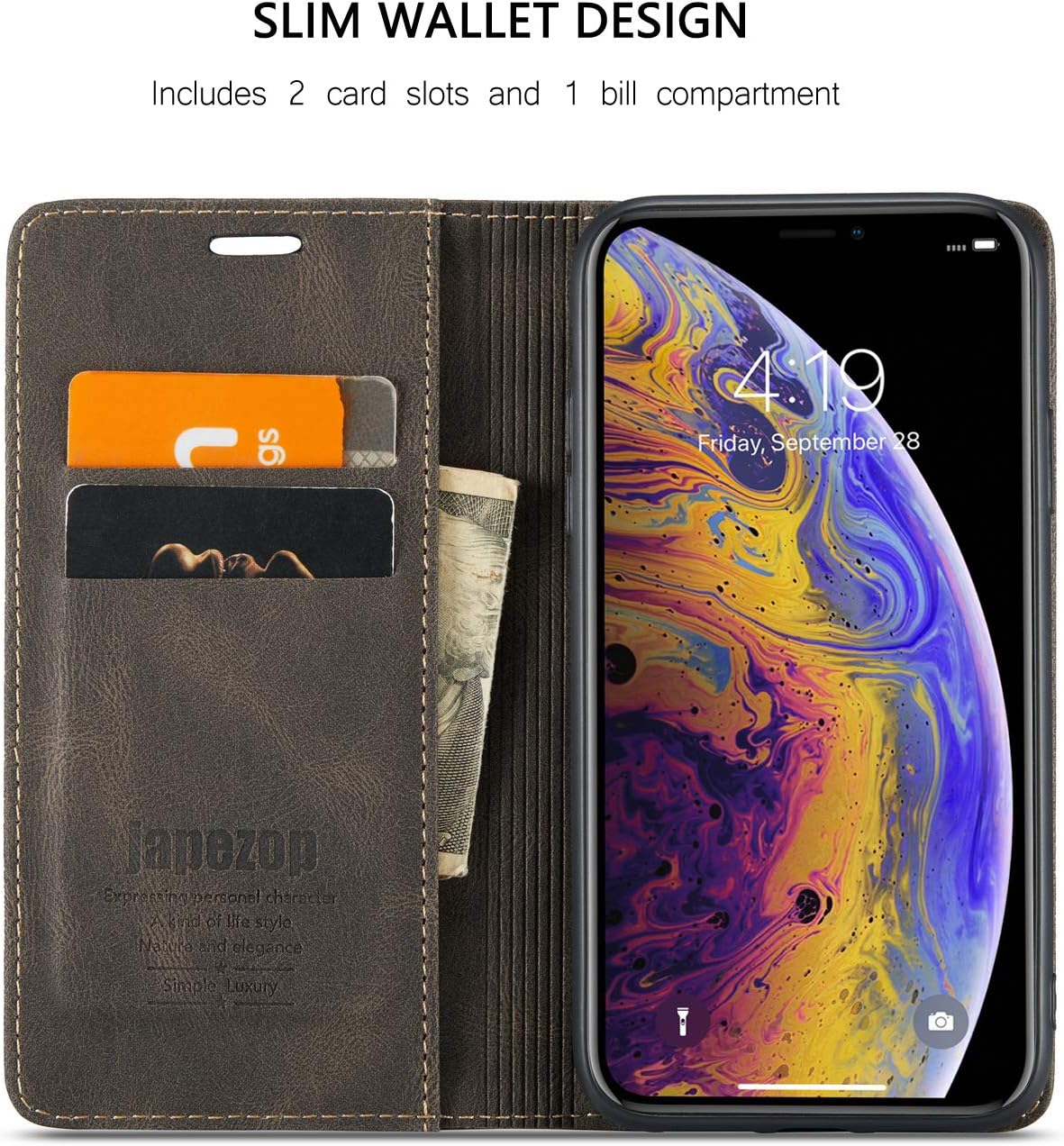 REVNNA™ SuedeGrip Wallet – Slim Leather Case for iPhone