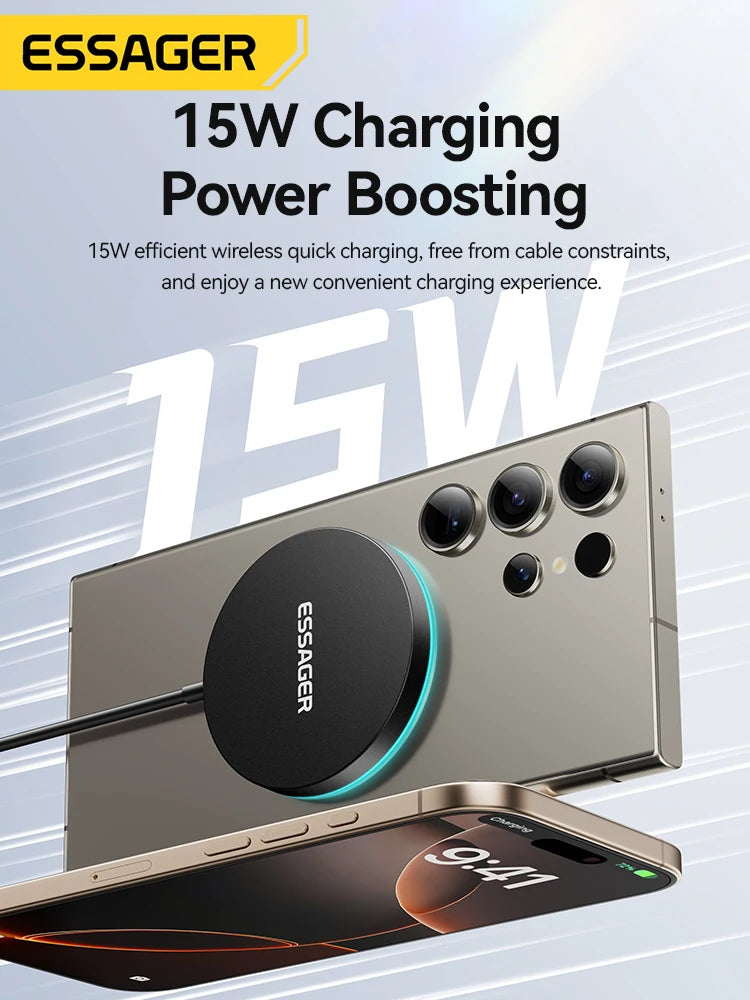 Essager 15W Magnetisches kabelloses Ladegerät – Für iPhone 16/15/14/13 Pro Max