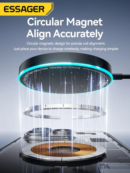 Essager 15W Magnetisches kabelloses Ladegerät – Für iPhone 16/15/14/13 Pro Max