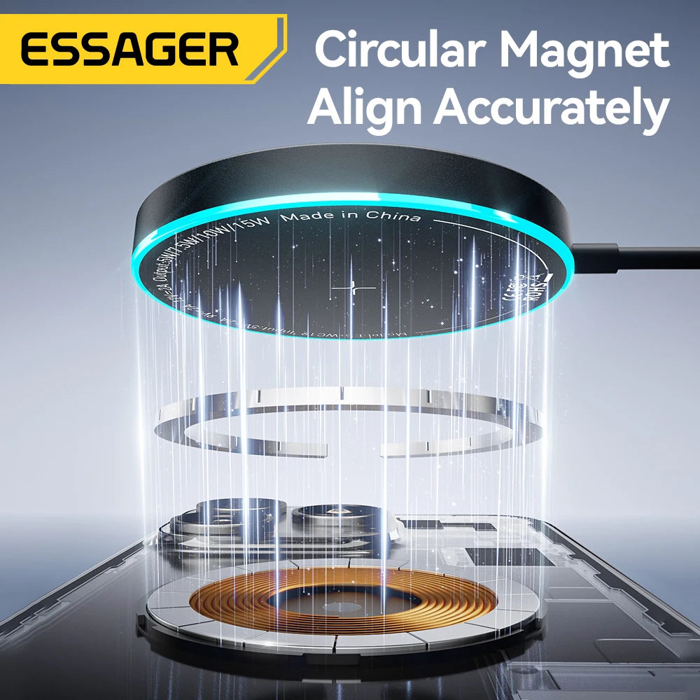 Essager 15W Magnetisches kabelloses Ladegerät – Für iPhone 16/15/14/13 Pro Max