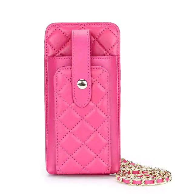 REVNNA™ Umhängetasche aus Leder | Elegante Schaffell-Handytasche